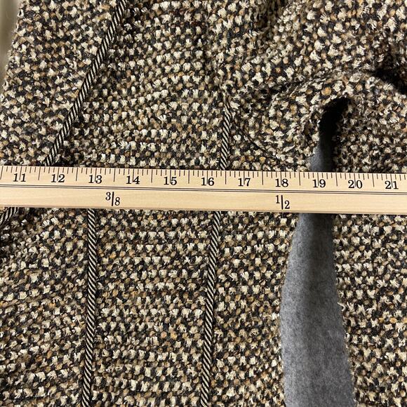 Nina McLemore Tweed Blazer Jacket Womens 8 Brown Wool Blend Silk Lining Career - Picture 10 of 16